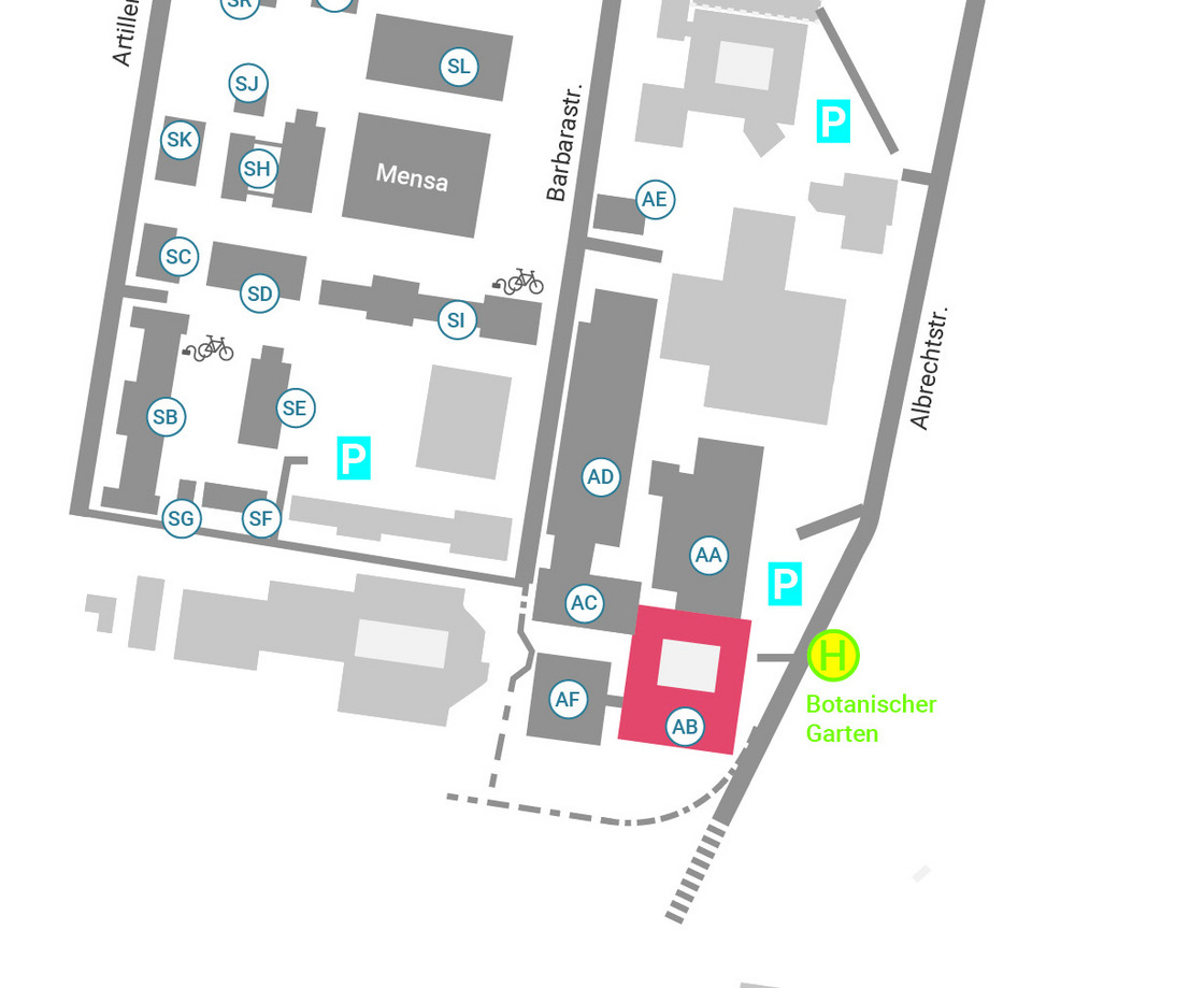 Das Bild zeigt den Lageplan der 188ȷ_188ȷֱӮӯС Osnabrck am Campus Caprivi und Westerberg